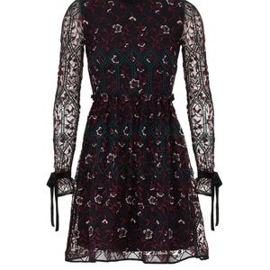 Monique Lhuillier Vine Embroidered Dress